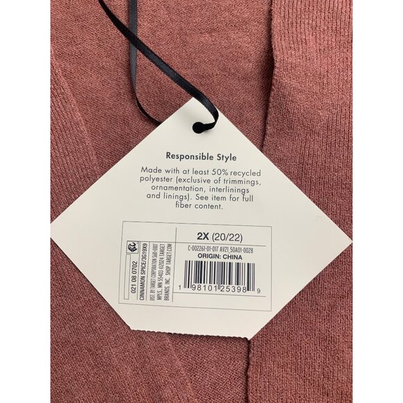 Ava & Viv Womens Plus Size Open Front Cardigan Sweater 3/4 Sleeve Size 2X 20-22 - Picture 8 of 14